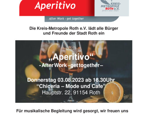 Einladung zum kommenden Aperitivo am 03.08.2023 in das Boutique-Cafe “Chiceria – Mode und Cafe”